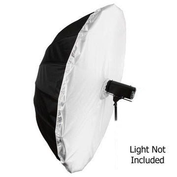 72" Black & White Parabolic Umbrella with White Cover